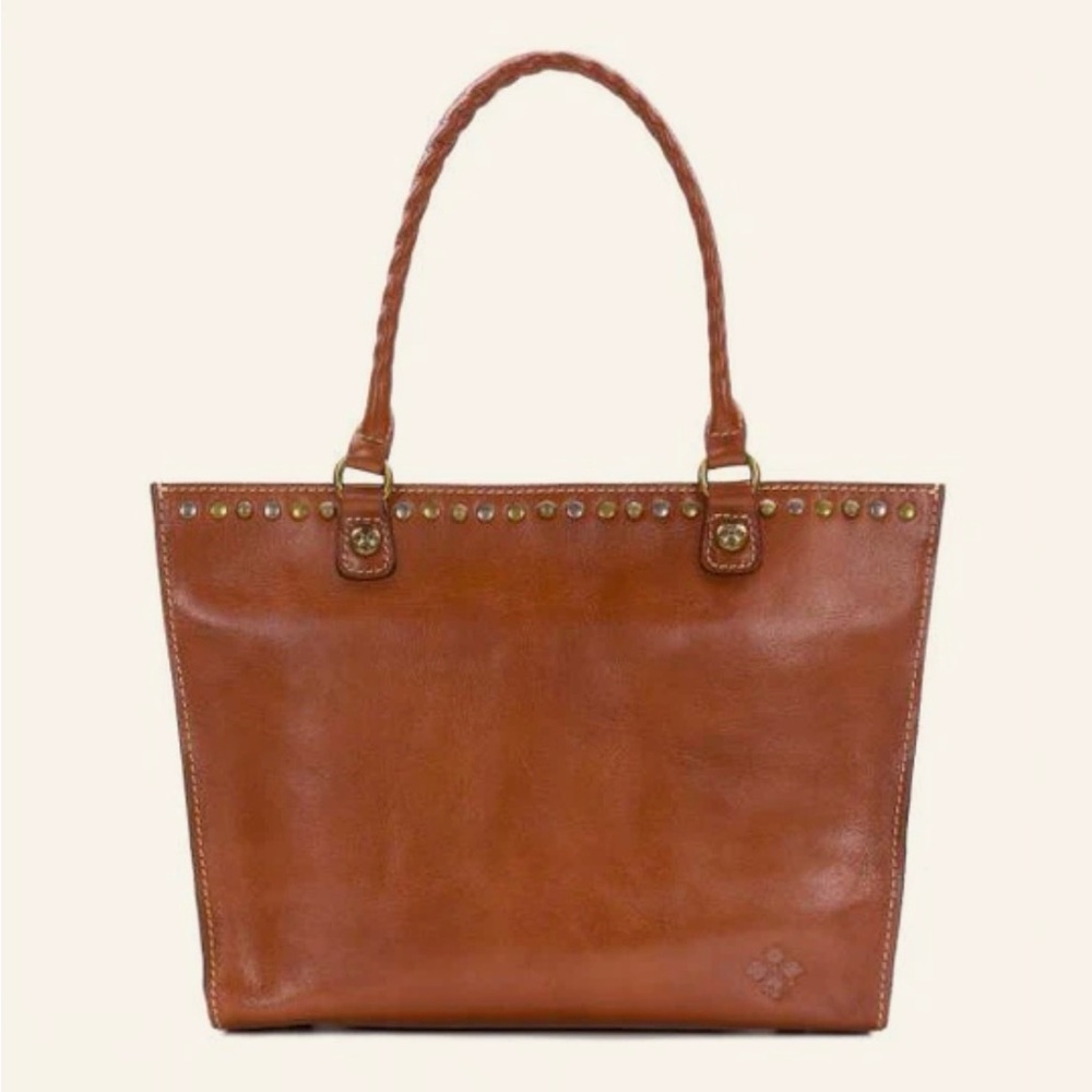 Patricia Nash Zanczona Smooth Italian Leather Studded Tote in Codac